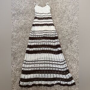 Abercrombie & Fitch Brown and White Maxi Dress Knit XSP